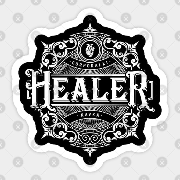 Shadow and Bone: Healer (monochrome) Sticker by firlachiel